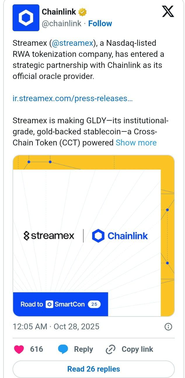 Chainlink expands its use cases, integrates with Streamex and Kyan Exchange to support Solana, Base, and Arbitrum.